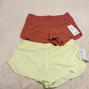 Athleta Orange and Yellow Athletic Shorts Performance Fabric